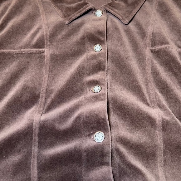Cato Velour Button Front Jacket Womens 22-24W Brown Plus Size Casual Boho Fall - Picture 14 of 15